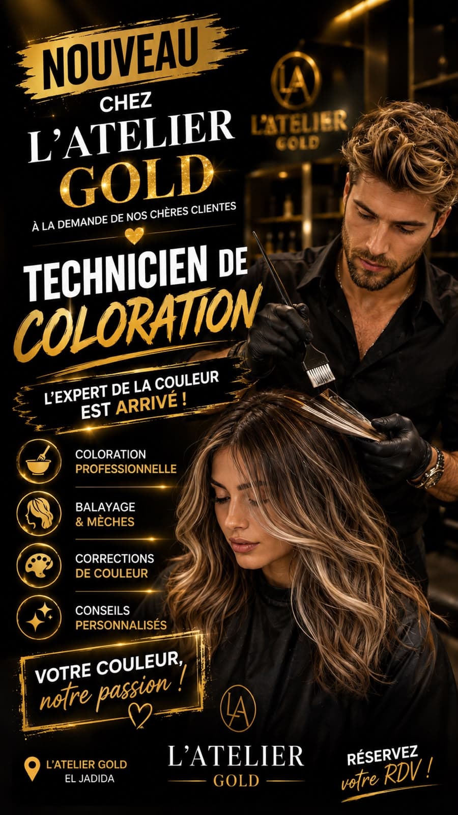 Artiste coloration — L'Atelier Gold